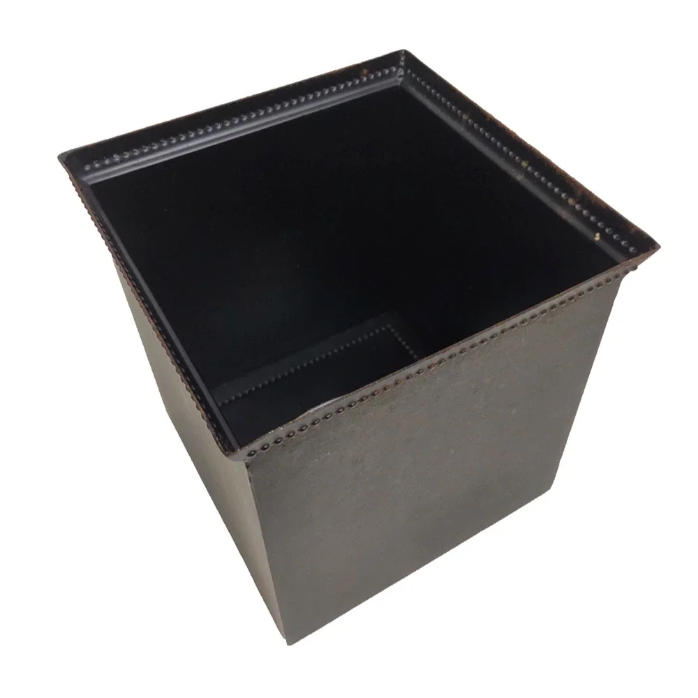 Brushed Bronze Dotted Metal Tissue Holder with Open Bottom Kleenex Box Cover 6